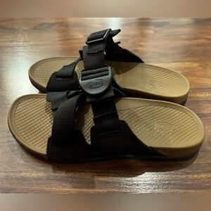Chaco Black Sandals with Brown Soles